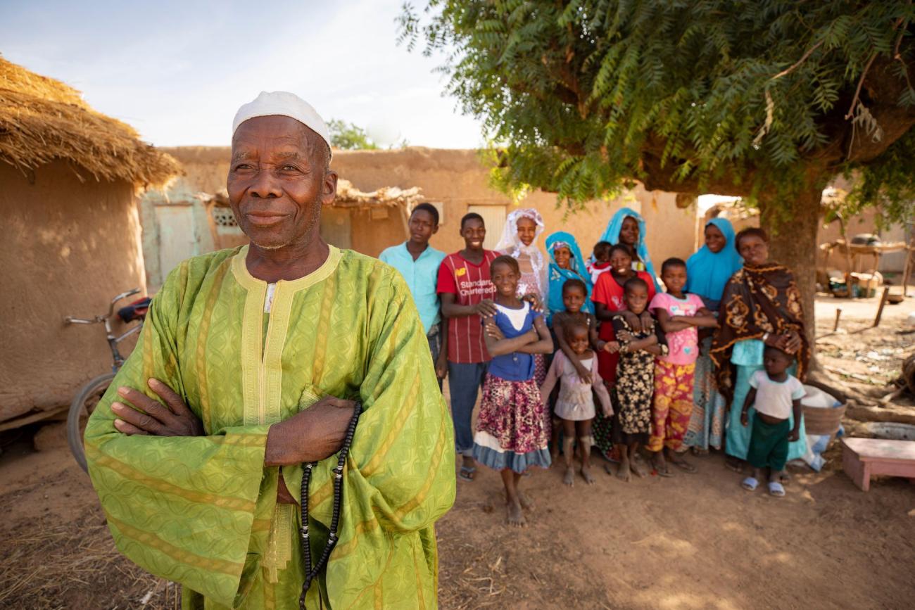 A man in Mali with his wives and children